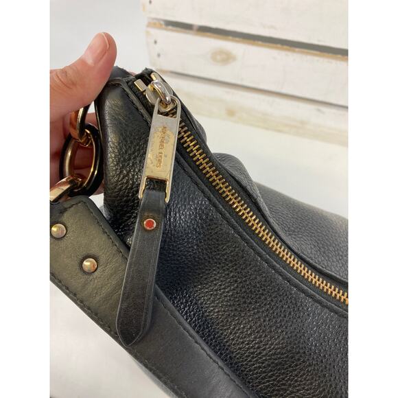 MICHAEL KORS, MEDIUM BLACK PEBBLED LEATHER SHOULDER BAG (ASIS) - Picture 6 of 16